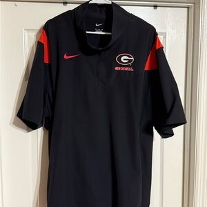 Nike Black UGA Coaches Shirt with Embroidered Super G emblem.